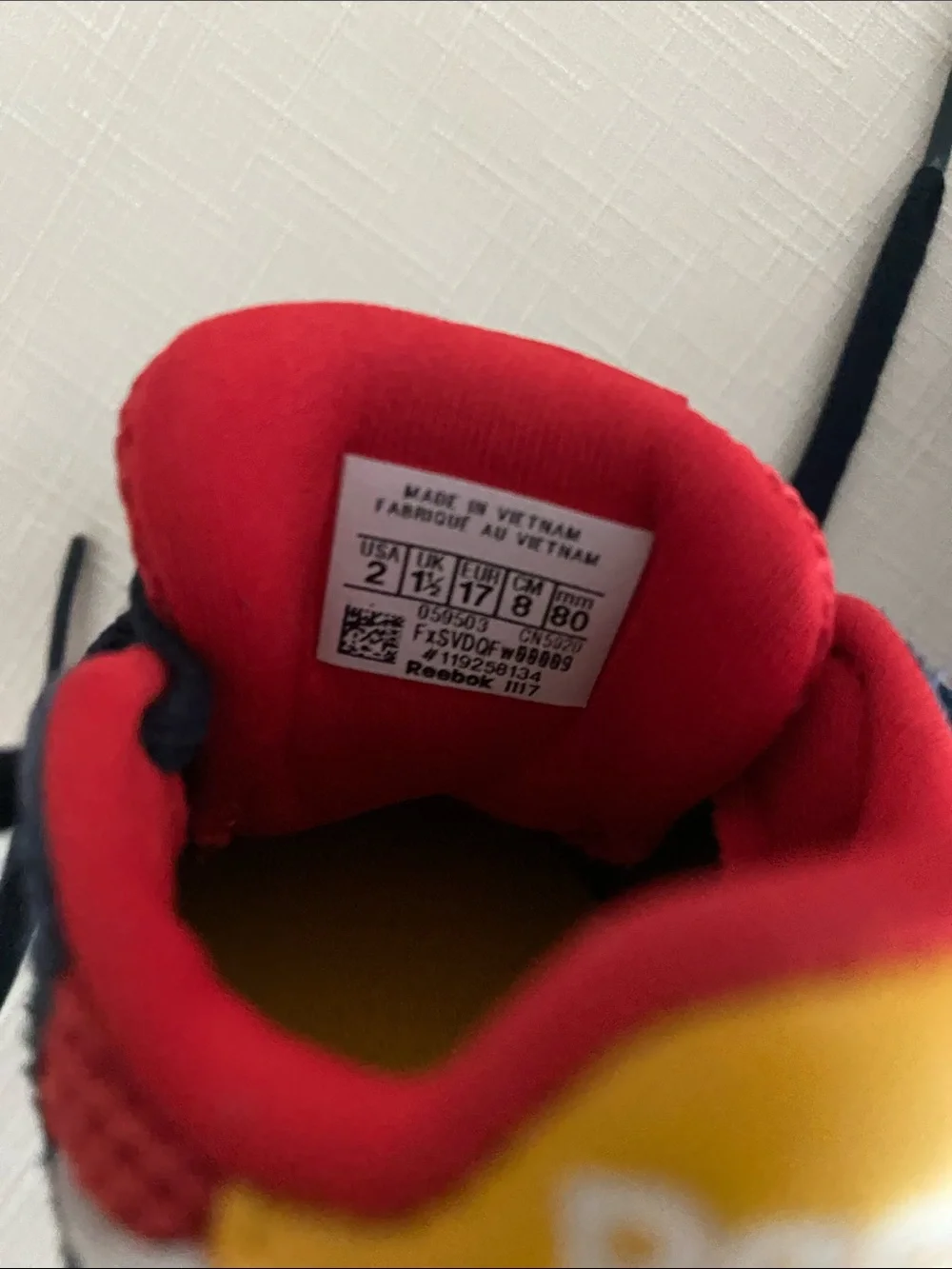Reebok CL Leather Color Block Sneakers for babies.